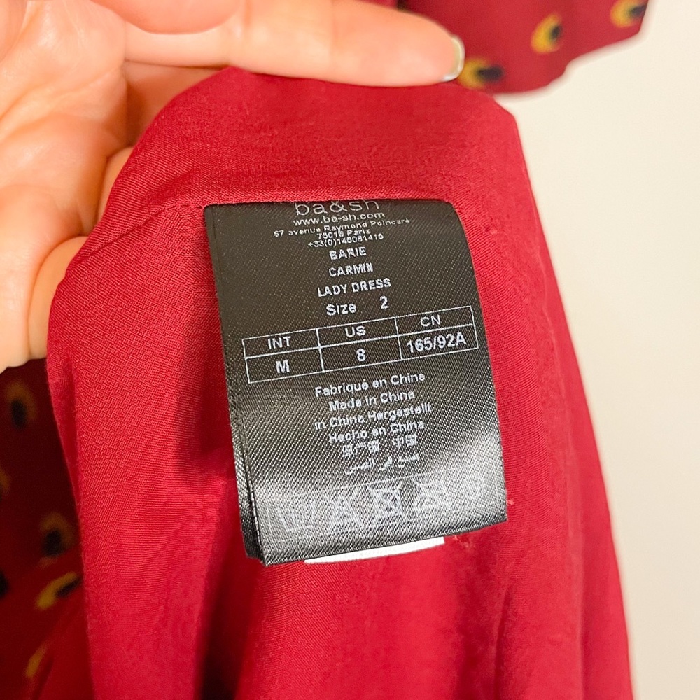 ba&sh Red Patterned Midi Dress - Picture 8 of 9